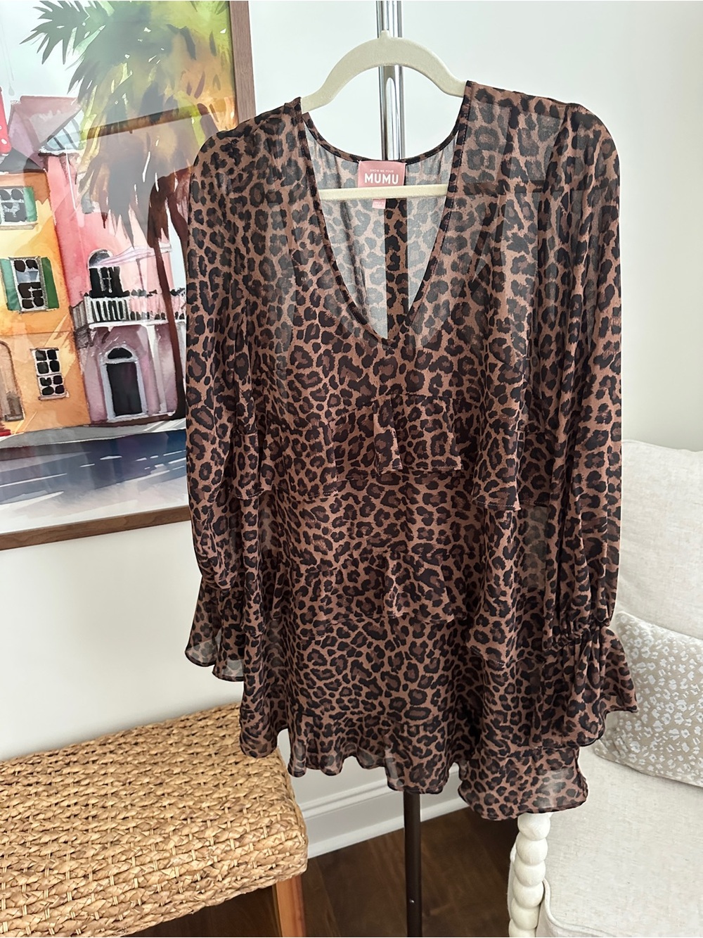 Show Me Your Mumu Leopard Print Fleetwood Mini Dress- Brown & Black